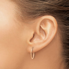 14k Rose Gold 1.20mm Polished Endless Hoop Earrings