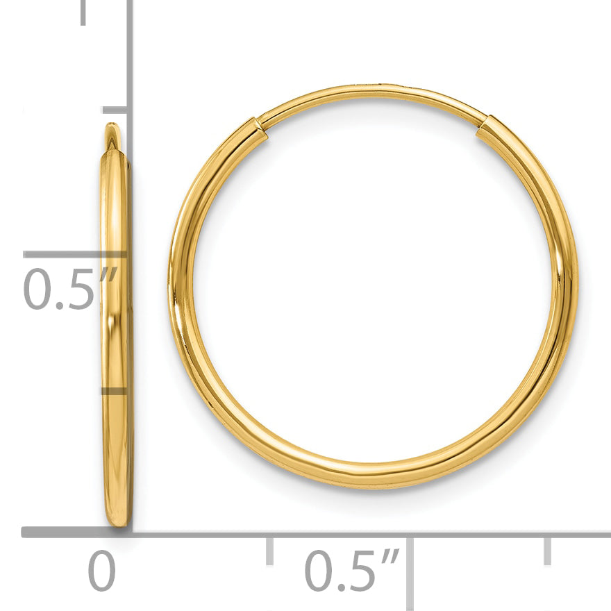 14k 1.00mm Endless Hoop Earring