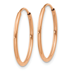 14k Rose Gold 1.00mm Polished Endless Hoop Earrings