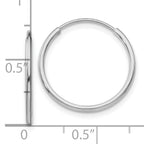 14k White Gold Polished Endless Tube Hoop Earrings