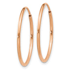 14k Rose Gold 1.00mm Polished Endless Hoop Earrings