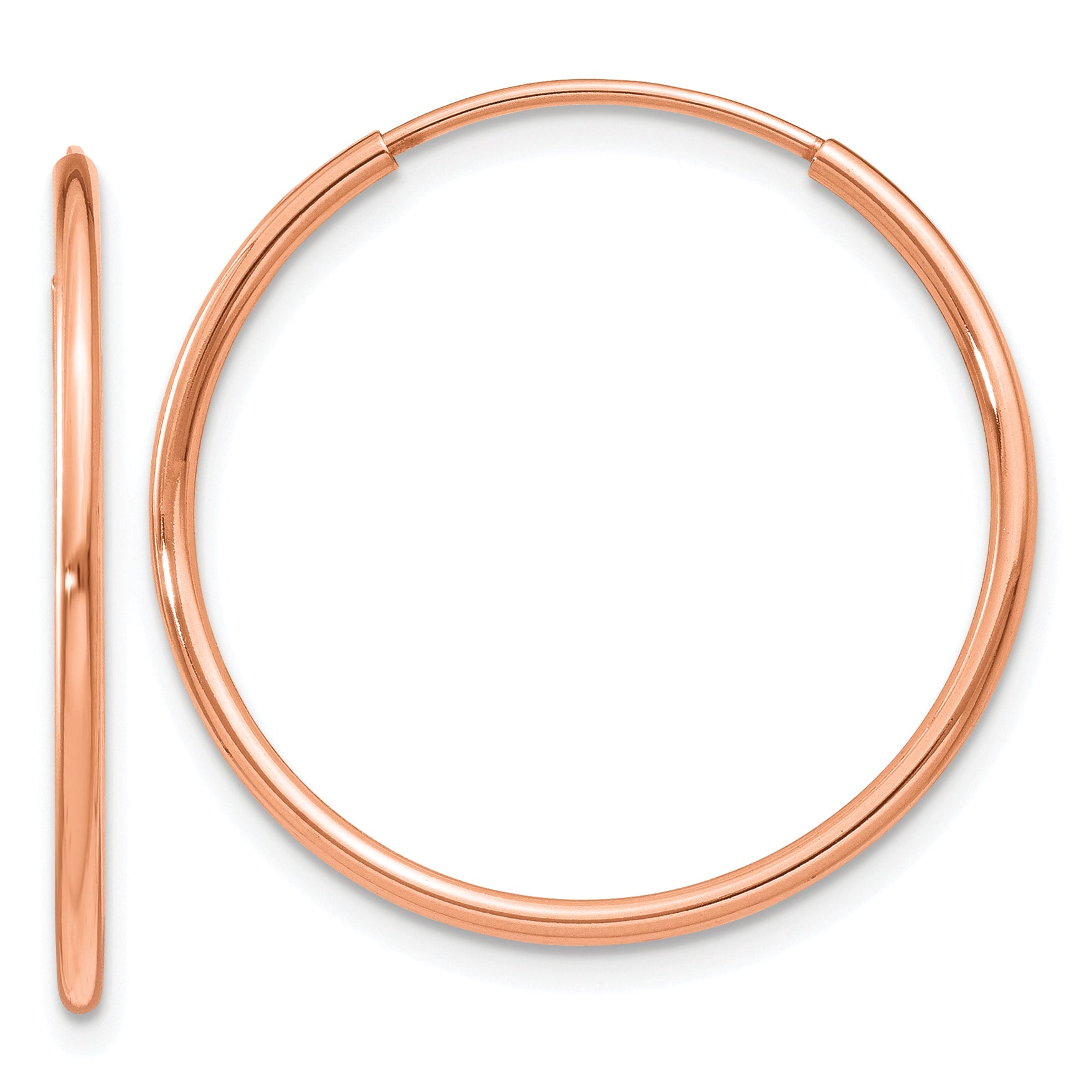 14k Rose Gold 1.00mm Polished Endless Hoop Earrings Main image