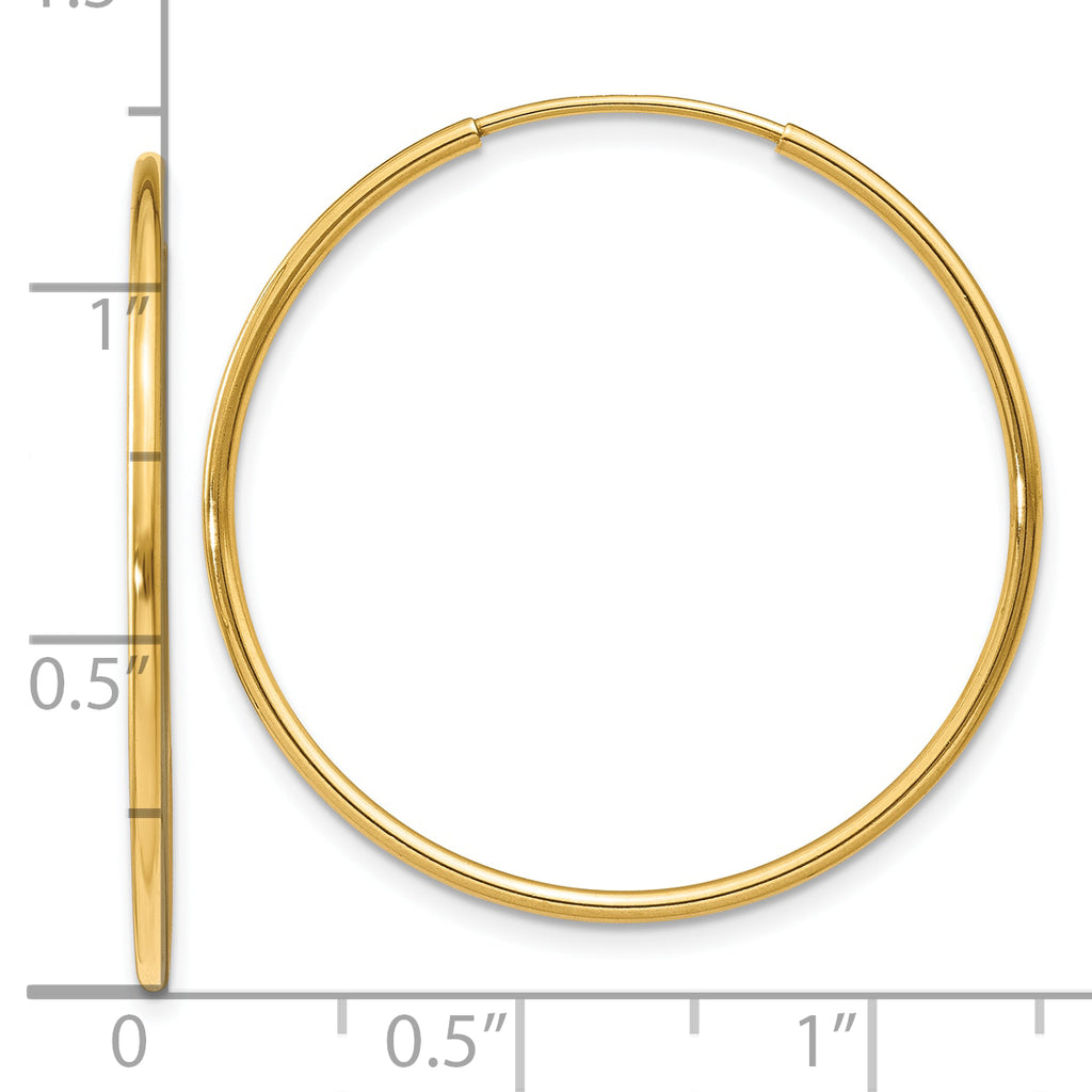 14k 1.00mm Endless Hoop Earring