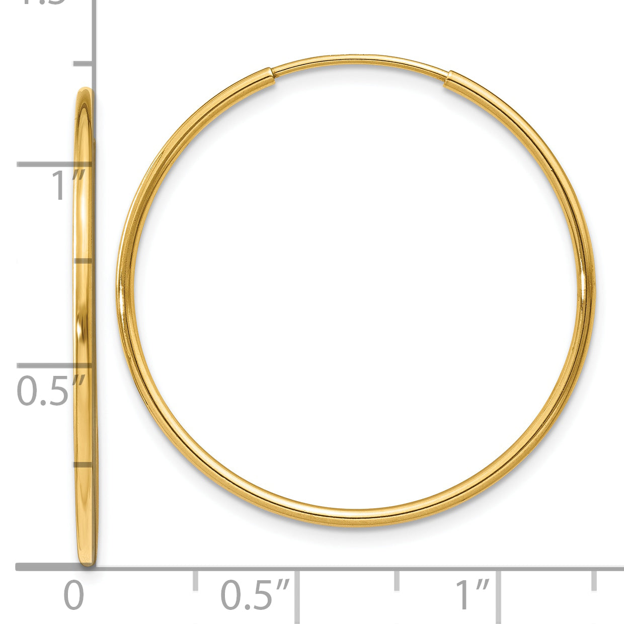 14k 1.00mm Endless Hoop Earring