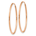 14k Rose Gold 1.0mm Polished Endless Hoop Earrings