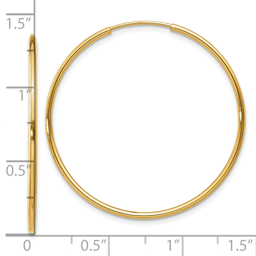 14k 1.00mm Endless Hoop Earring