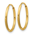 14k 1.0mm Diamond-cut Endless Hoop Earring