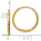 14k 1.0mm Diamond-cut Endless Hoop Earring