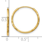 14k 1.20mm Diamond-cut Endless Hoop Earring
