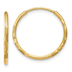 14k 1.20mm Diamond-cut Endless Hoop Earring
