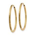 14k 1.0mm Diamond-cut Endless Hoop Earring