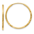 14k 1.0mm Diamond-cut Endless Hoop Earring