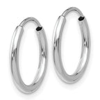 14k White Gold 1.2mm Polished Endless Hoop Earrings