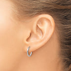 14k White Gold 1.2mm Polished Endless Hoop Earrings