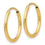 14k 1.2mm Polished Round Endless Hoop Earrings