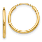 14k 1.2mm Polished Round Endless Hoop Earrings