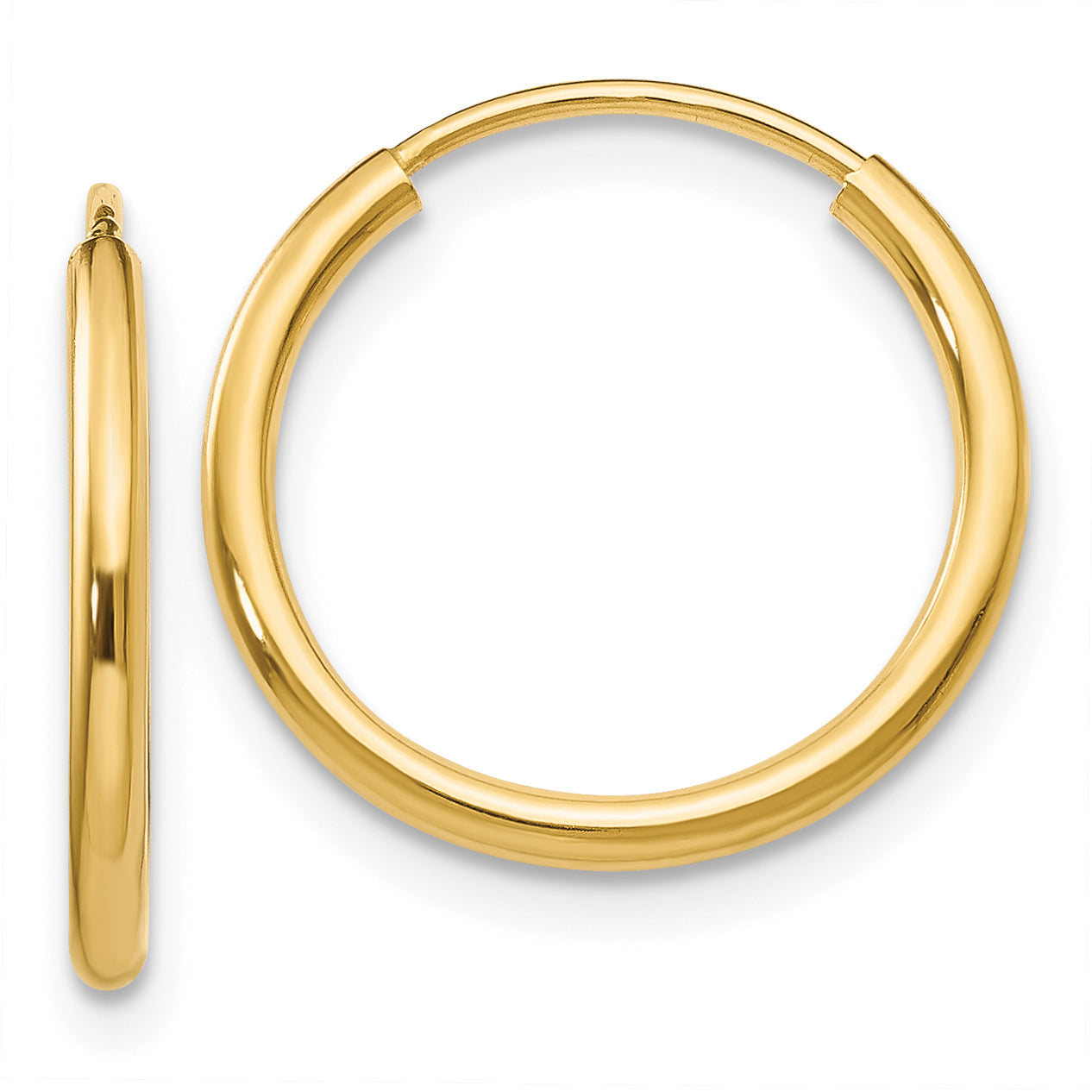 14k 1.2mm Polished Round Endless Hoop Earrings