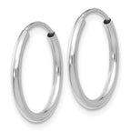 14k White Gold 1.50mm Polished Endless Hoop Earrings