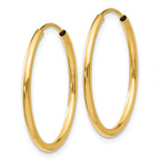 14k 1.2mm Polished Round Endless Hoop Earrings