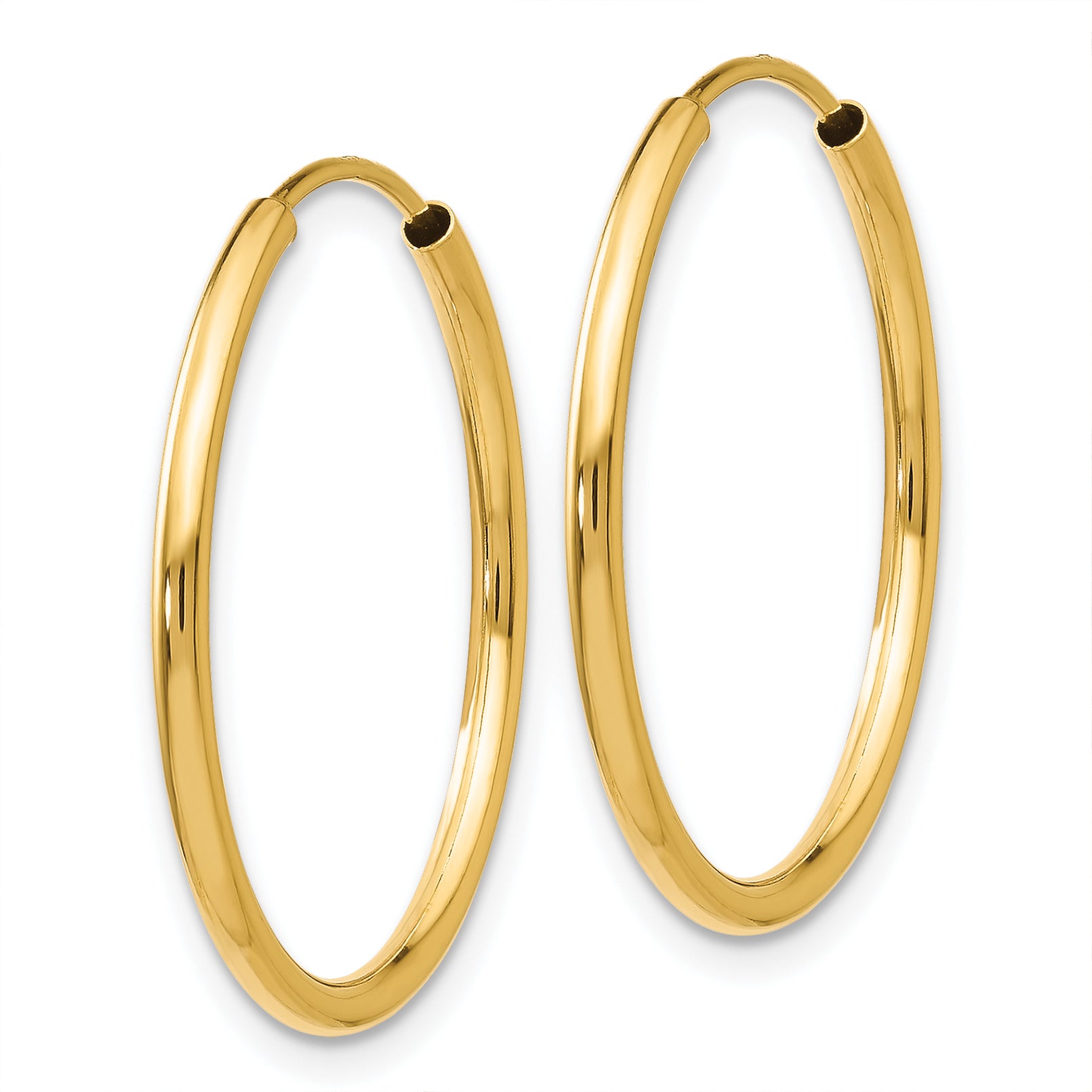 14k 1.2mm Polished Round Endless Hoop Earrings