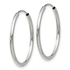 14k White Gold 1.2mm Polished Endless Hoop Earrings