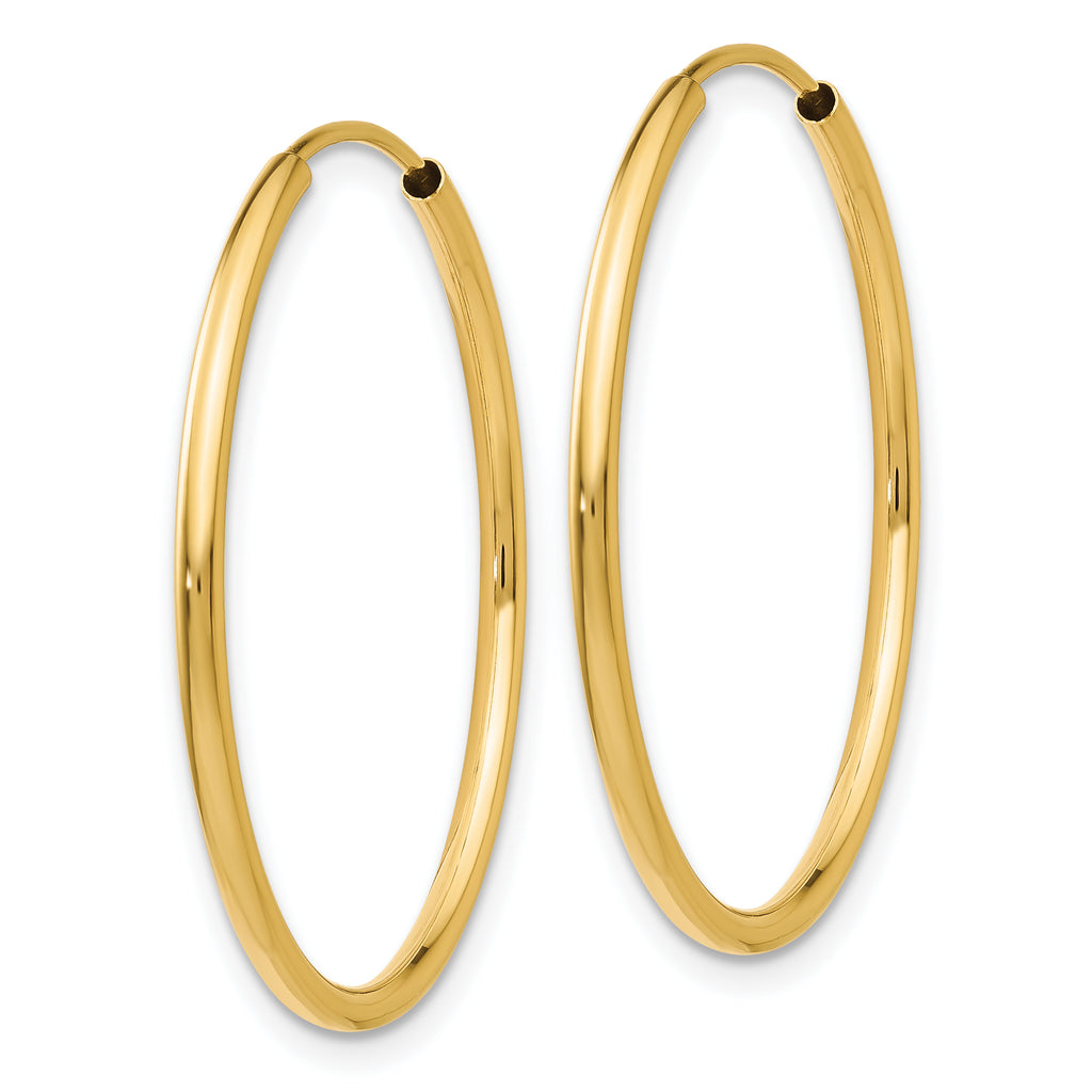 14k 1.2mm Polished Round Endless Hoop Earrings
