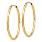14k 1.2mm Polished Round Endless Hoop Earrings