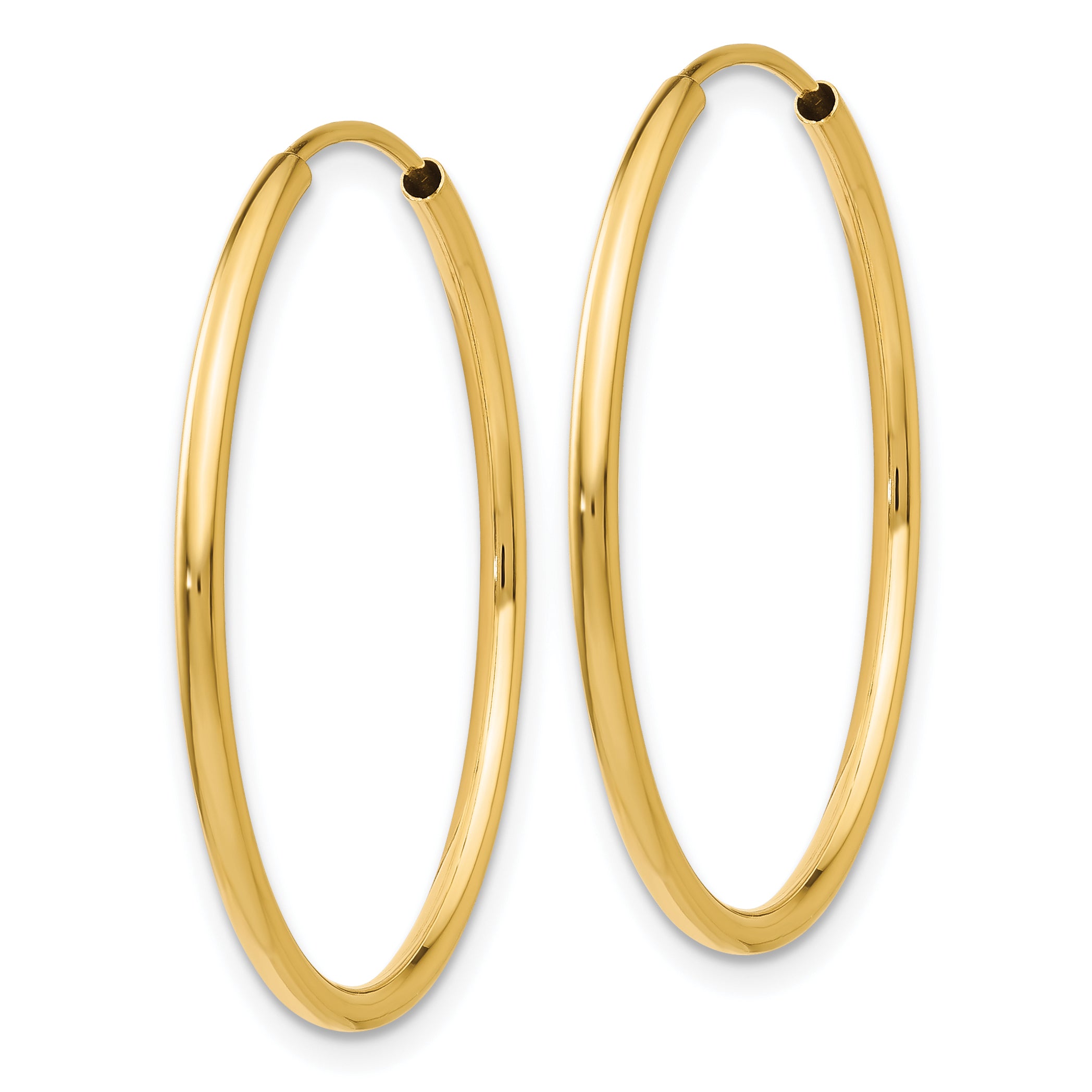 14k 1.2mm Polished Round Endless Hoop Earrings