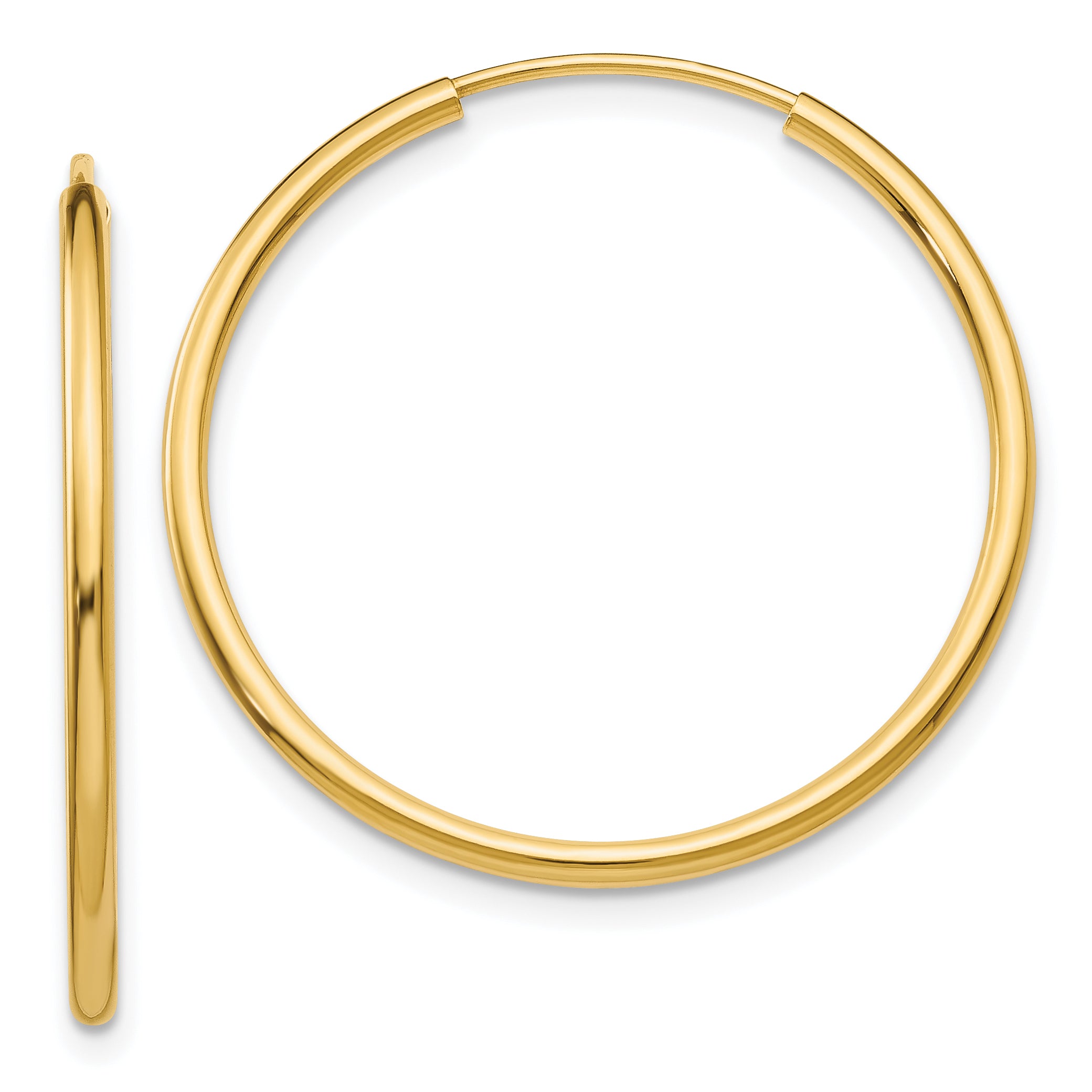 14k 1.2mm Polished Round Endless Hoop Earrings Main image