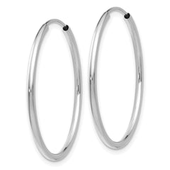14k White Gold 1.2mm Polished Endless Hoop Earrings