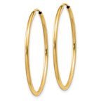 14k 1.2mm Polished Round Endless Hoop Earrings