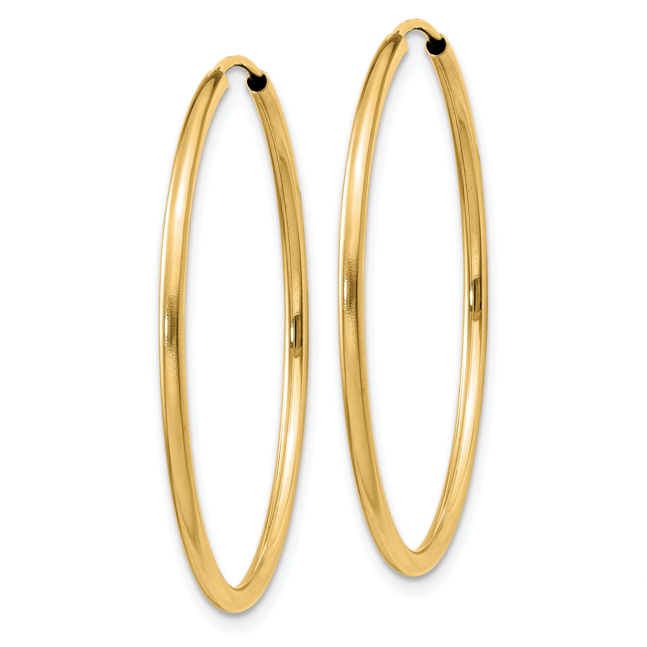 14k 1.2mm Polished Round Endless Hoop Earrings