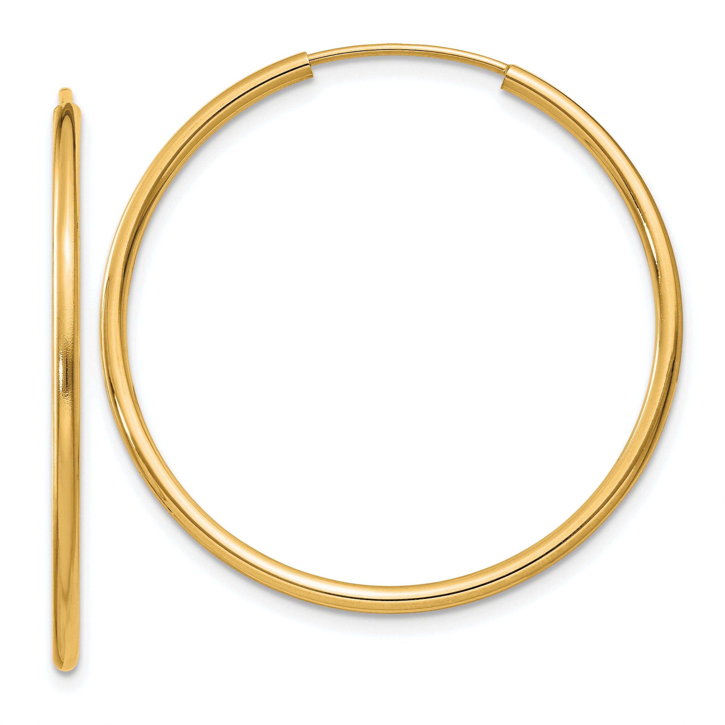 14k 1.2mm Polished Round Endless Hoop Earrings Main image