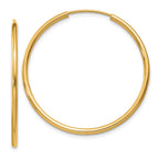 14k 1.2mm Polished Round Endless Hoop Earrings