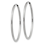 14k White Gold 1.2mm Polished Endless Hoop Earrings