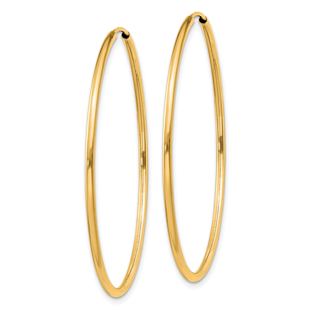 14k 1.2mm Polished Round Endless Hoop Earrings