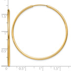 14k 1.2mm Polished Round Endless Hoop Earrings