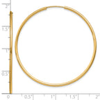 14k 1.50mm Polished Round Endless Hoop Earrings