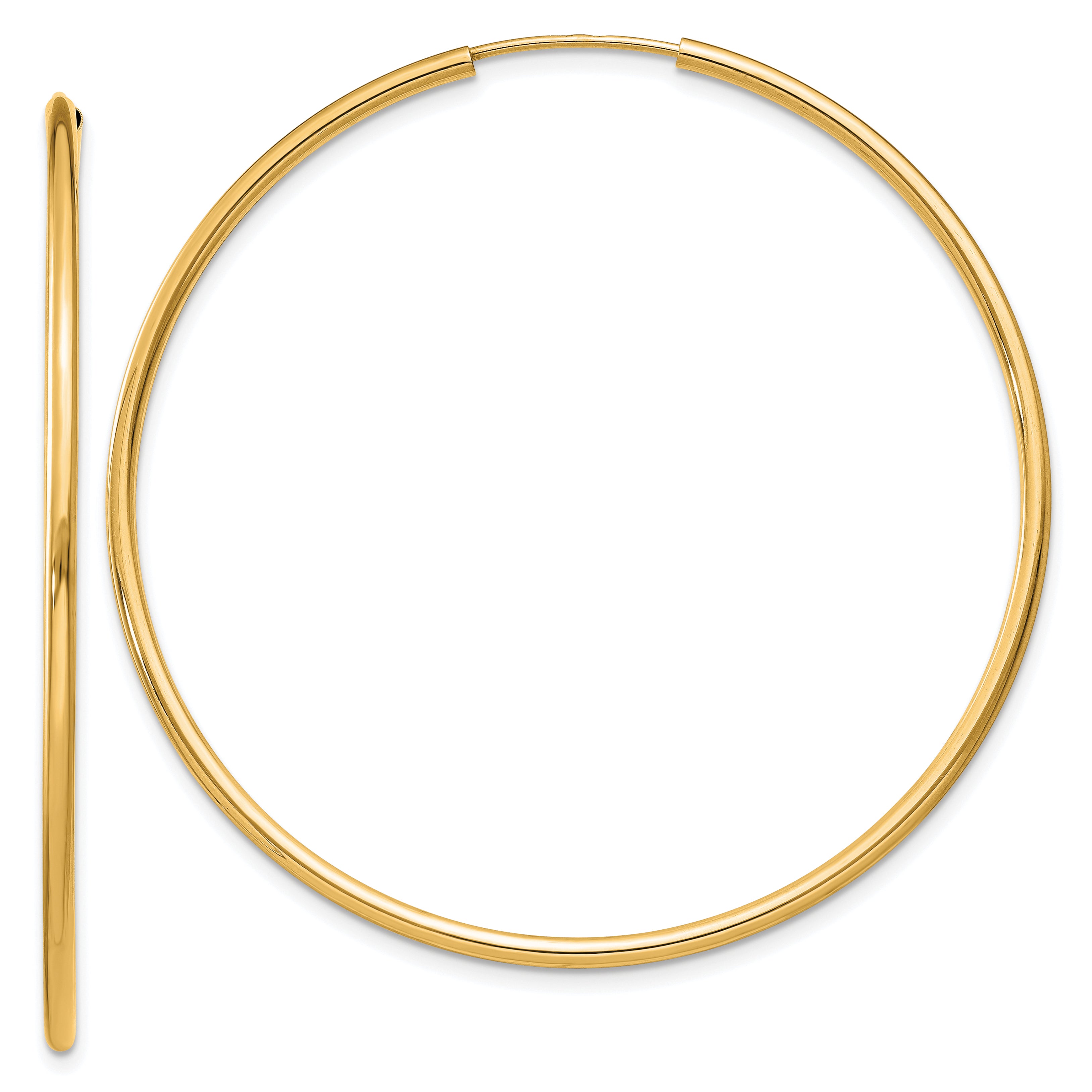 14k 1.50mm Polished Round Endless Hoop Earrings