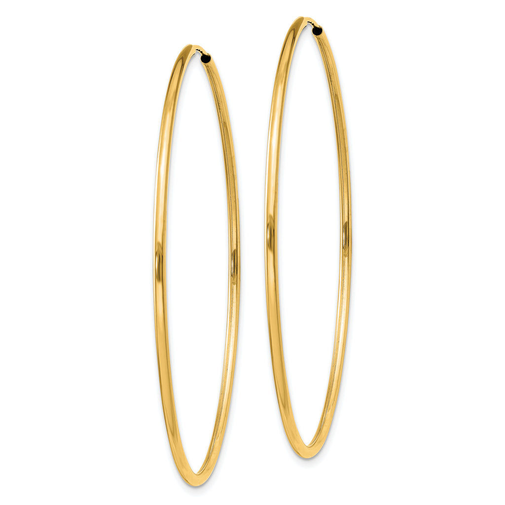 14k 1.50mm Polished Round Endless Hoop Earrings