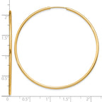 14k 1.50mm Polished Round Endless Hoop Earrings