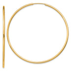 14k 1.50mm Polished Round Endless Hoop Earrings