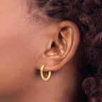 14k Polished Round Endless 2mm Hoop Earrings