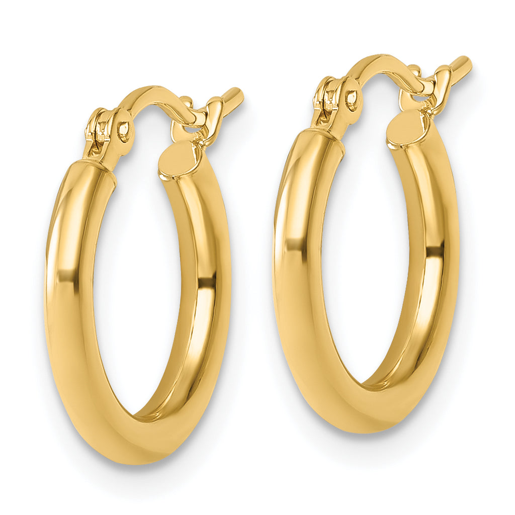 14k Polished 2x15mm Polished Hoop Earrings