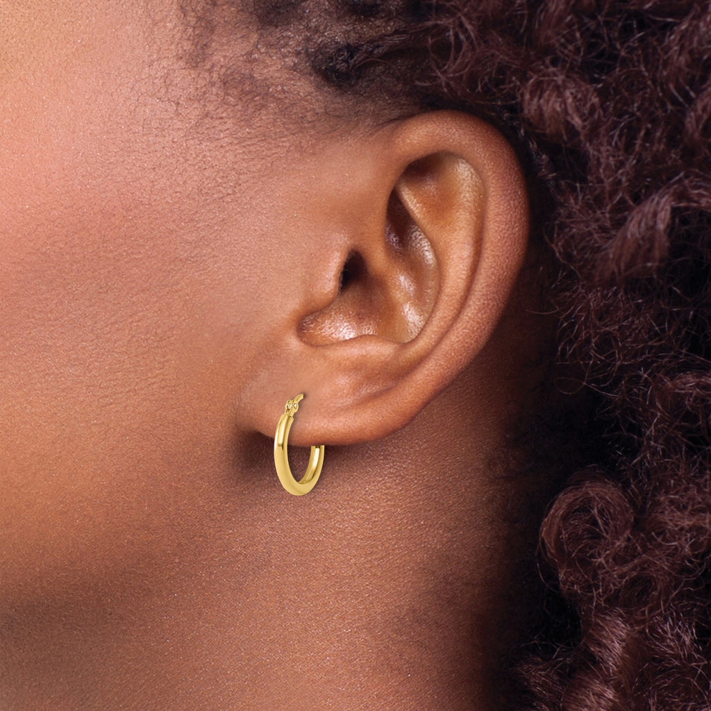 14k Polished 2x15mm Polished Hoop Earrings