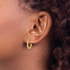 14k Polished 2x15mm Polished Hoop Earrings