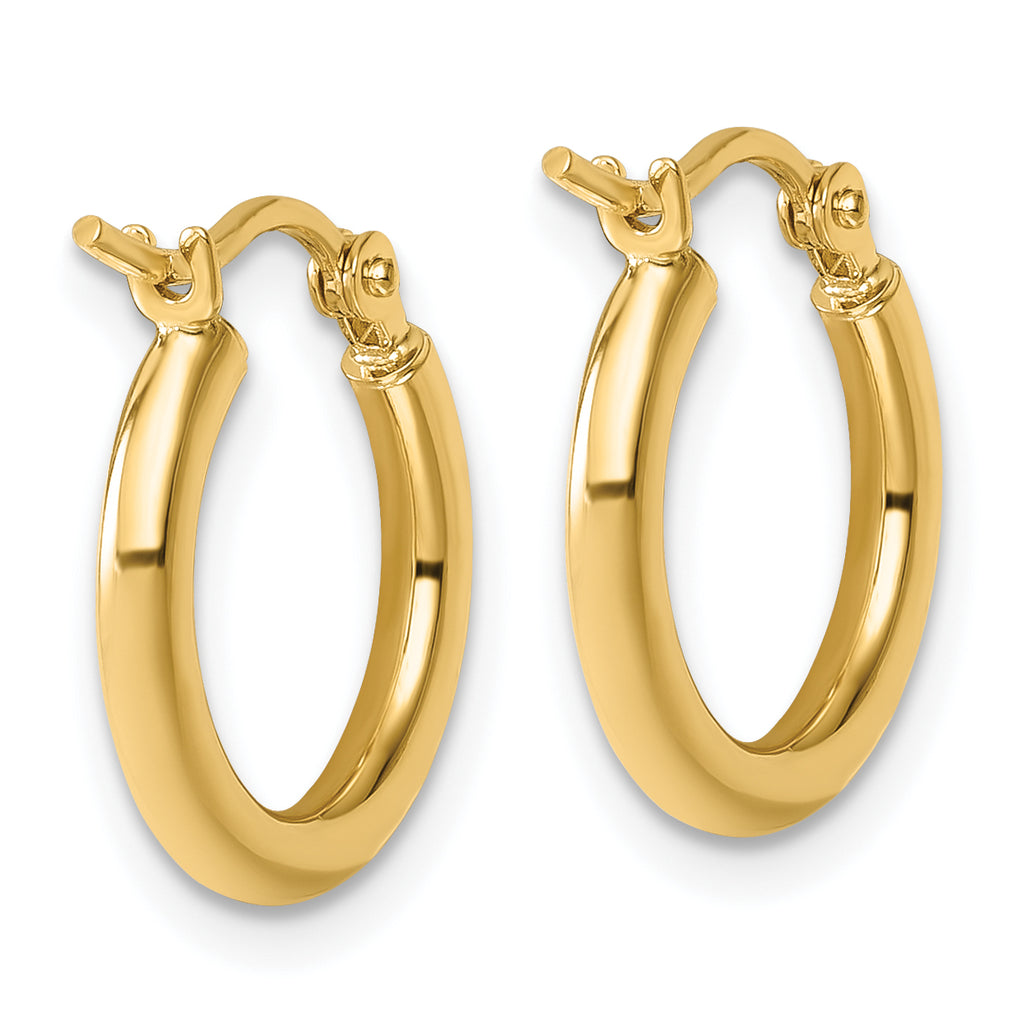 14k Polished 2x15mm Polished Hoop Earrings