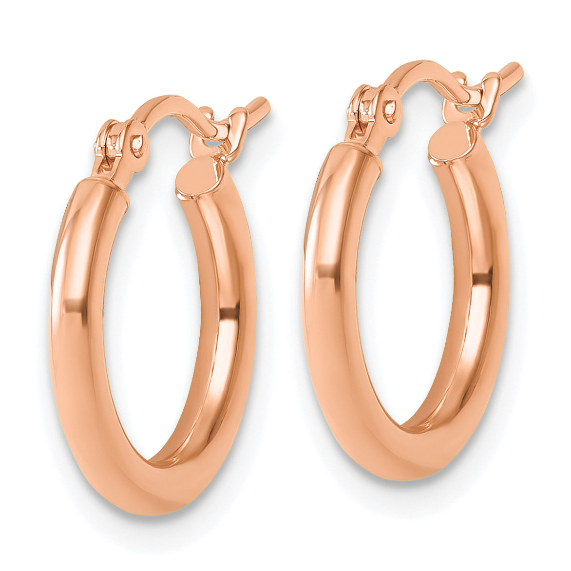 14k Rose Gold Polished 2x15mm Polished Hoop Earrings Secondary image