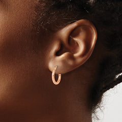 14k Rose Gold Polished 2x15mm Polished Hoop Earrings