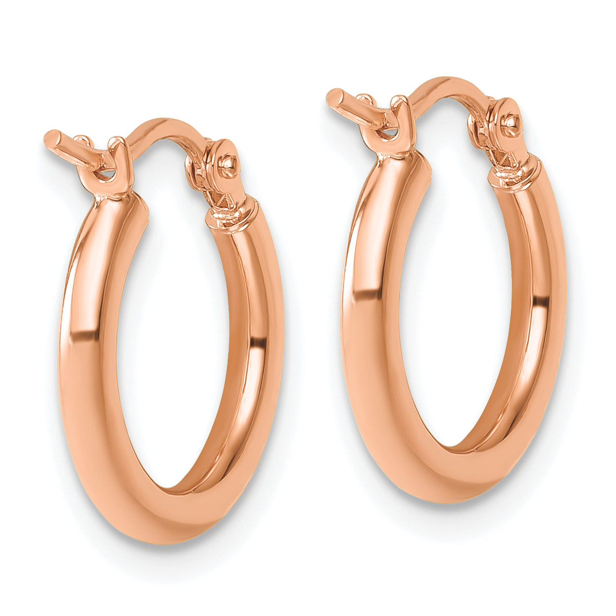 14k Rose Gold Polished 2x15mm Polished Hoop Earrings